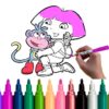 dora coloring fun time